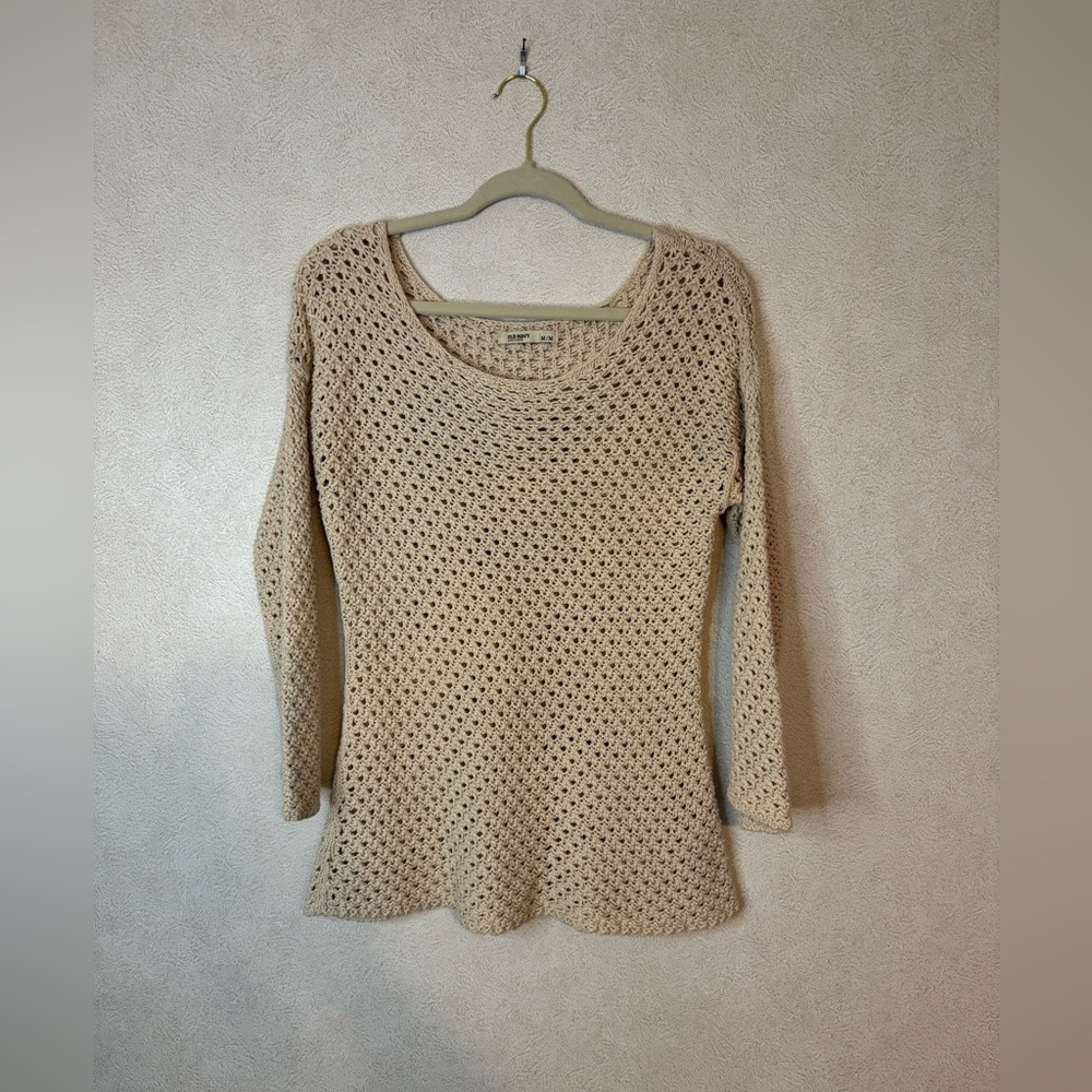 Old Navy Open Knit Crochet Knit Top Size Medium